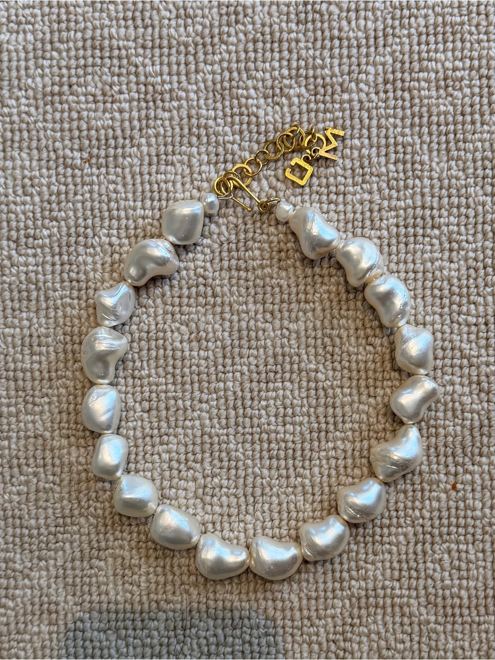 Meg Carter Designs Astor Place White Baroque Pearl Necklace